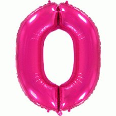 Фольговані кулі цифра 0 Фуксія Фольговані кулі цифра 0 Фуксія