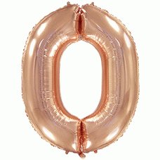Фольговані кулі цифра 0 Розове золото