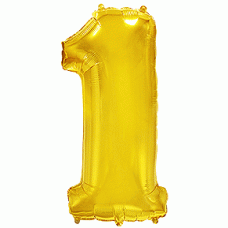 Фольгированные шары цифра 1 Золото