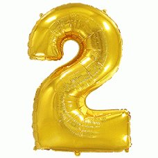 Фольговані кулі цифра 2 Золото