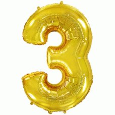 Фольговані кулі цифра 3 Золото