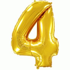 Фольговані кулі цифра 4 Золото