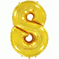 Фольговані кулі цифра 8 Золото
