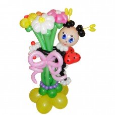 Божа корівка з букетом з кульок Божа корівка з букетом з кульок