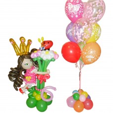 Дівчинка брюнетка з повітряних кульок