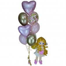 Дівчинка з кульок з гелевим фонтаном асорті