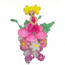 Лялька з кульок на величезному букеті