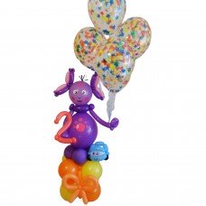 Лунтик з кульок з фонтаном геліївих кульок