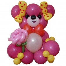 Рожевий ведмедик з кульок Рожевий ведмедик з кульок