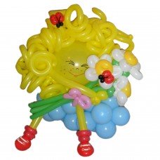 Сонечко з повітряних кульок з букетом