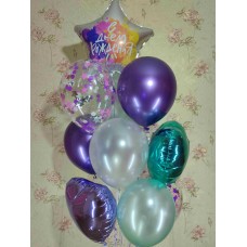 Букет гелієвих кульок Фіолетово-бірюзовий