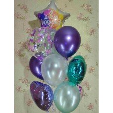 Букет гелієвих кульок Фіолетово-бірюзовий
