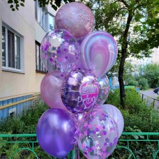 Букет гелієвих кульок Фіолетово-рожевий