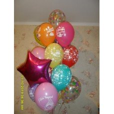Букет ярких гелиевых шаров
