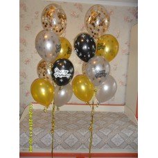 Фонтани гелієвих кульок Happy Birthday