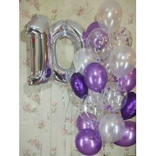 Гелієві кульки Біло-Фіолетові