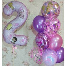 Гелиевые шарики два годика Девочке