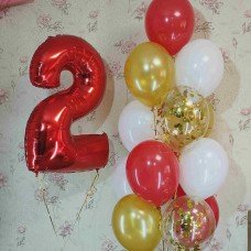 Гелієві кульки Червоно-Білі