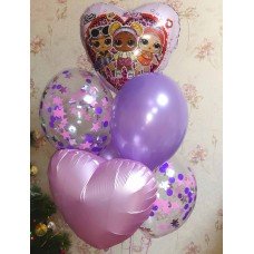 Гелієві кульки ЛОЛ фіолетовий