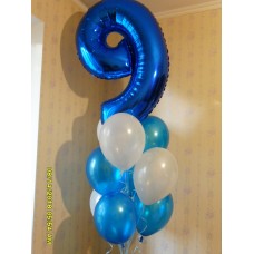 Гелієві кульки з цифровим 9 синього кольору Гелієві кульки з цифровим 9 синього кольору