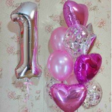 Гелієві кульки Серце з конфетті