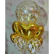 Гелієві кульки золоте конфетті