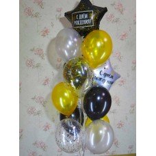 Гелиевые шарики золотой с черным
