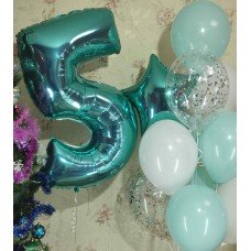 Гелієві кульки бірюзово білі
