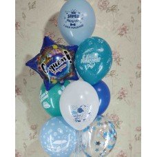 Гелієві кульки серпантин біло-блакитні