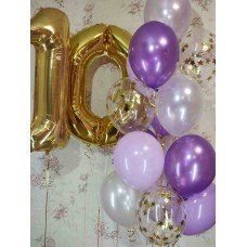 Гелієві кульки золото та фіолет Гелієві кульки золото та фіолет