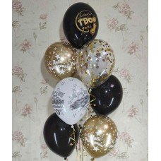 Гелієві кульки золото з чорним