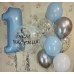 Композиція фонтан гелієвих кульок і фольгована цифра
