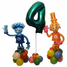 Композиція гелієвих кульок цифри чотири