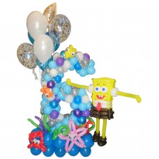 Губка Боб з кульок з цифрою шість Губка Боб з кульок з цифрою шість