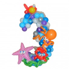 Морська цифра три з кульок