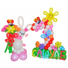 Цифра 1 та зайчик з букетом Цифра 1 та зайчик з букетом