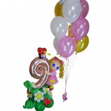 Цифра з кульок для дівчинки Цифра з кульок для дівчинки