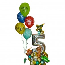 Цифра з кульок П'ятірка хлопчику Цифра з кульок П'ятірка хлопчику