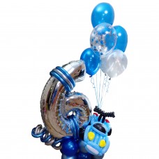 Цифра з кульок Шість для хлопчика Цифра з кульок Шість для хлопчика