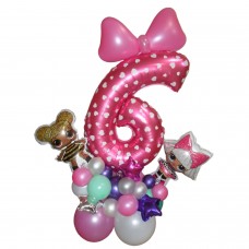 Цифра з кульок Шістка та ЛОЛ Цифра з кульок Шістка та ЛОЛ