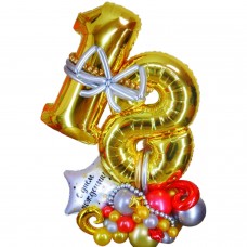 Цифра з кульок Вісімнадцять Золото