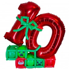 Цифра Minecraft із кульок Десятка Цифра Minecraft із кульок Десятка