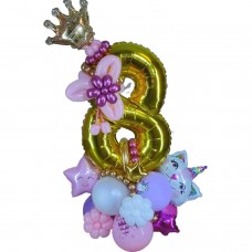 Цифра Вісім із кульок Золото