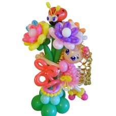 Букет із кульок з лялечкою Букет із кульок з лялечкою