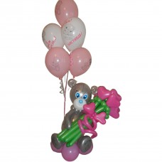 Букет з кульок Мишка Тедді Рожевий Букет з кульок Мишка Тедді Рожевий