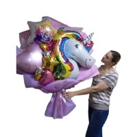 Букет з кульок Райдужний Єдиноріг Букет з кульок Райдужний Єдиноріг