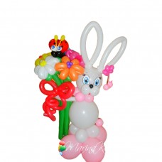 Букет з кульок Ромашки та Заєць Букет з кульок Ромашки та Заєць
