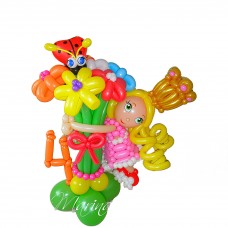 Букет із кульок з Принцесою Букет із кульок з Принцесою