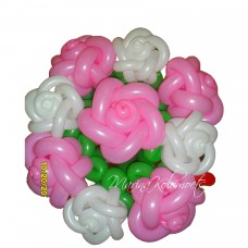 Букет біло-рожевих троянд із кульок