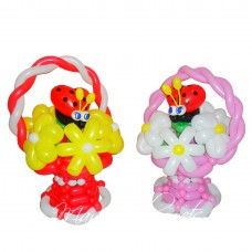 Букети з кульок у Кошиках